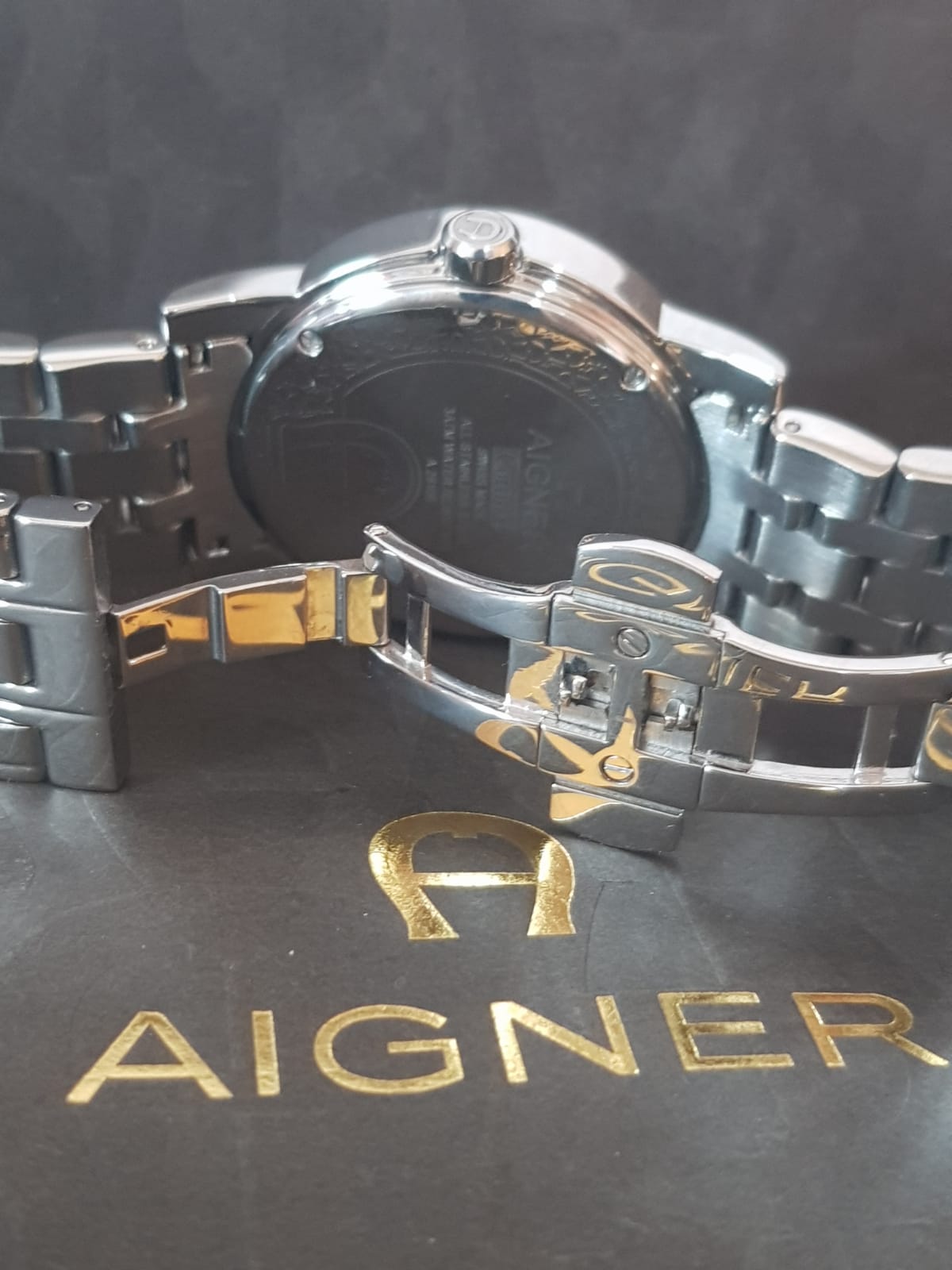 Aigner Swiss Made Luxury Watch - Crystal Studded Bezel & Horseshoe Logo
